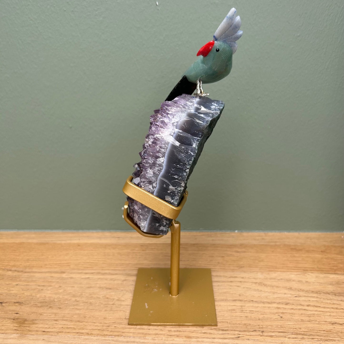 Amethist met Vogel