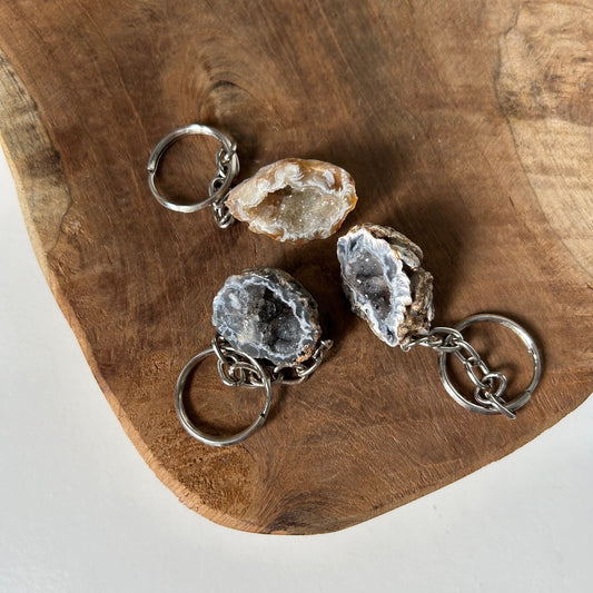 Agaat Geode Sleutelhanger