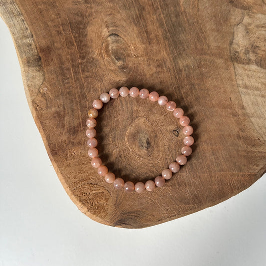 Roze Maansteen Kogelarmband